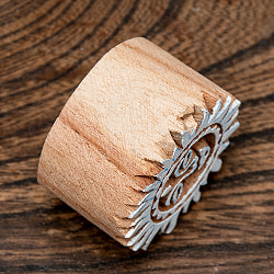 ウッドブロックスタンプ【太陽】直径約5cm - サブ4