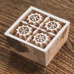 ウッドブロックスタンプ【花・スクエア】約5cm - サブ2