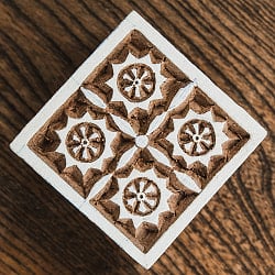 ウッドブロックスタンプ【花・スクエア】約5cm - サブ3