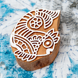 ウッドブロックスタンプ【魚】約6x4.5cm - サブ2