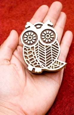 ウッドブロックスタンプ【梟】約7.5cmx4.5cm - サブ4