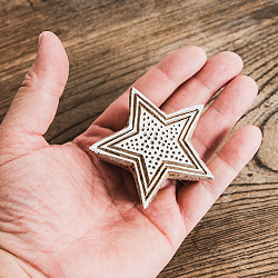 ウッドブロックスタンプ【星型】　-約6cmx6cm - サブ4
