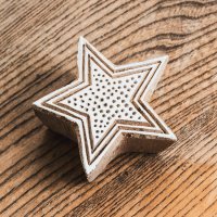 ウッドブロックスタンプ【星型】 -約6cmx6cm