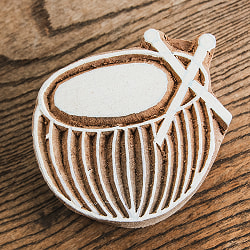 ウッドブロックスタンプ【チャンダ】-約7cmx6.5cm - サブ3