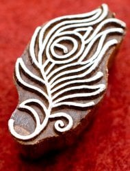 植物のウッドブロック -約6.5cmx3.5cm