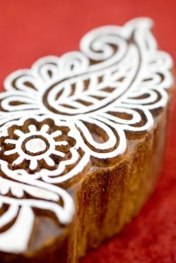 花のウッドブロック　-約9.5cmx4.5cm - サブ2