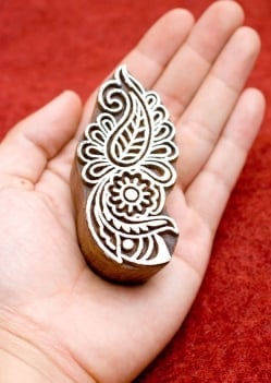 花のウッドブロック　-約9.5cmx4.5cm - サブ4