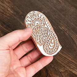 花のウッドブロック　- 約8.5cmx4cm - サブ5