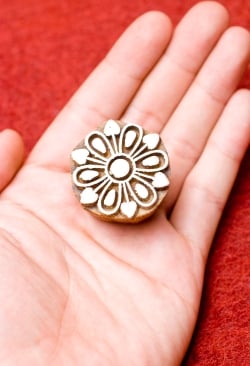 花びらのウッドブロックスタンプ　-直径約4cm - サブ4