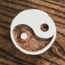 ウッドブロックスタンプ【陰陽柄】-直径約3cm - サブ2