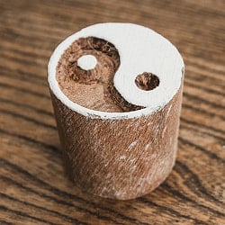 ウッドブロックスタンプ【陰陽柄】-直径約3cm - サブ3