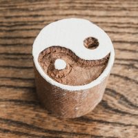 ウッドブロックスタンプ【陰陽柄】-直径約3cm