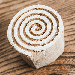 ウッドブロックスタンプ【うずまき】　-直径約3cm - サブ2