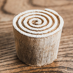 ウッドブロックスタンプ【うずまき】　-直径約3cm - サブ3