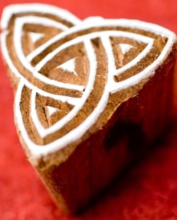 三角模樣のウッドブロックスタンプ　一辺約3.5cm - サブ2