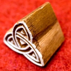 三角模樣のウッドブロックスタンプ　一辺約3.5cm - サブ3