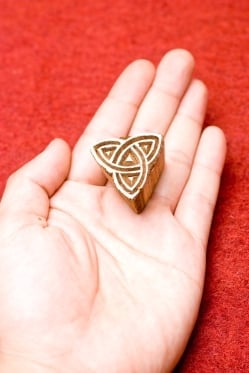 三角模樣のウッドブロックスタンプ　一辺約3.5cm - サブ4