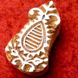 植物のウッドブロックスタンプ -約6.5cmx4.5cm