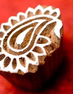 小さい葉のウッドブロックスタンプ　-約4cmx3cm - サブ2