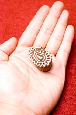 小さい葉のウッドブロックスタンプ　-約4cmx3cm - サブ4