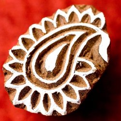 小さい葉のウッドブロックスタンプ -約4cmx3cm