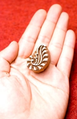 小さい葉っぱのウッドブロックスタンプ　-約4cmx3cm - サブ4