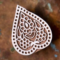 植物のウッドブロックスタンプ -約3.5cmx3cm