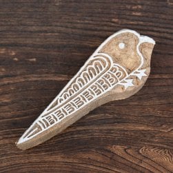 ウッドブロックスタンプ【鳥ちゃん】約11×4cm