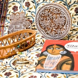 インド伝統の手彫りウッドブロックスタンプ12×4cm - サブ5