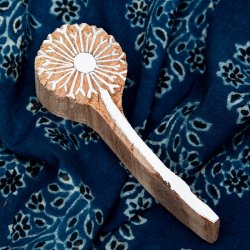インド伝統の手彫りウッドブロックスタンプ12×4cm
