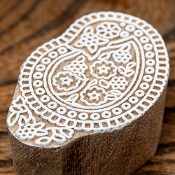 インド伝統の手彫りウッドブロックスタンプ5×3.5cm - サブ2