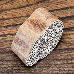 インド伝統の手彫りウッドブロックスタンプ5×3.5cm - サブ3