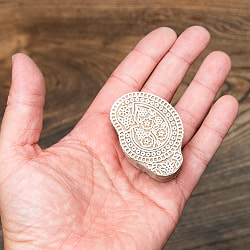 インド伝統の手彫りウッドブロックスタンプ5×3.5cm - サブ4
