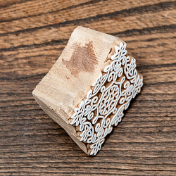 インド伝統の手彫りウッドブロックスタンプ3.8×3.8cm - サブ4