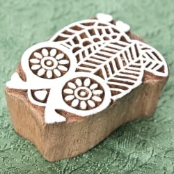 ウッドブロックスタンプ【梟】約6×4.5cm - サブ2