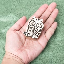 ウッドブロックスタンプ【梟】約6×4.5cm - サブ4