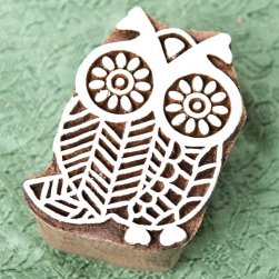 ウッドブロックスタンプ【梟】約6×4.5cm
