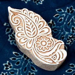 インド伝統の手彫りウッドブロックスタンプ9.5×4.5cm - サブ2