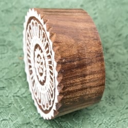 インド伝統の手彫りウッドブロックスタンプ5.5×5.5cm - サブ3