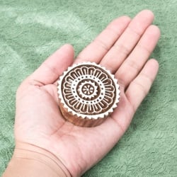 インド伝統の手彫りウッドブロックスタンプ5.5×5.5cm - サブ4