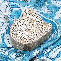 ウッドブロックスタンプ【孔雀】約6×5cm - サブ2