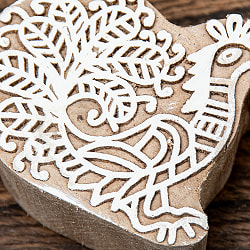 ウッドブロックスタンプ【孔雀】約6×5cm - サブ3