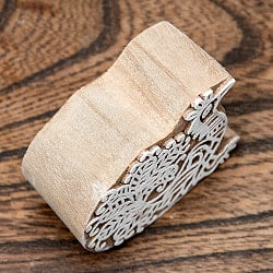 ウッドブロックスタンプ【孔雀】約6×5cm - サブ4