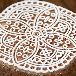 インド伝統の手彫りウッドブロックスタンプ5×5cm - サブ3