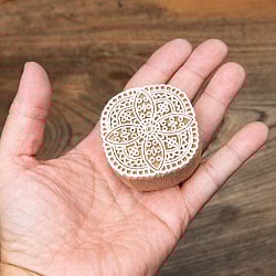 インド伝統の手彫りウッドブロックスタンプ5×5cm - サブ5