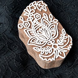 インド伝統の手彫りウッドブロックスタンプ4.5×7.5cm - サブ2