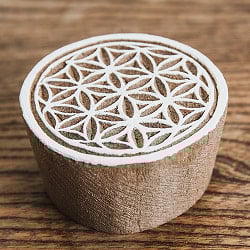 インド伝統の手彫りウッドブロックスタンプ 5cm - サブ2