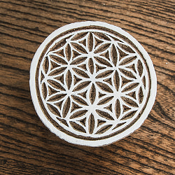 インド伝統の手彫りウッドブロックスタンプ 5cm - サブ3