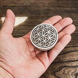 インド伝統の手彫りウッドブロックスタンプ 5cm - サブ4