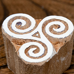 インド伝統の手彫りウッドブロックスタンプ4.5×4.5cm - サブ2